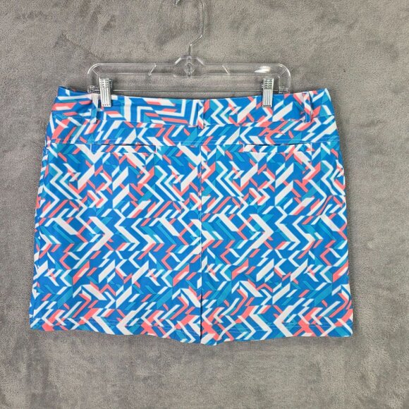 Womens Slazenger Golf Skort Blue Pink Geometric Print Polyester Spandex Size 14 - Picture 5 of 8